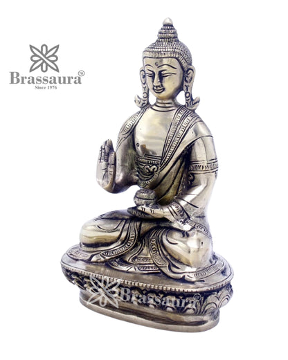 Brass Blessing Buddha Weight 0.95 kg & Height 6.25 Inch