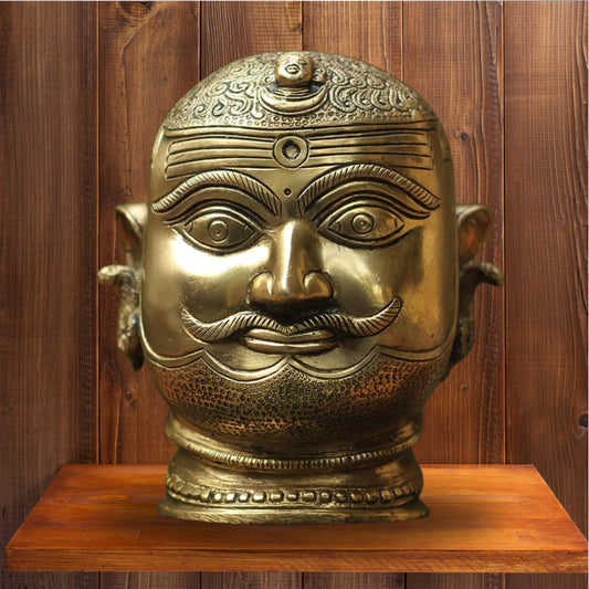 Brass Shiva Mukhlingam Statue Weight 2.3 Kg And Height 6 Inch