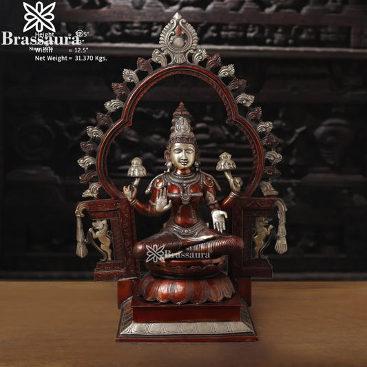 Brass Lakshmi Murti Weight 31.37 Kg And Height 32.5 Inch