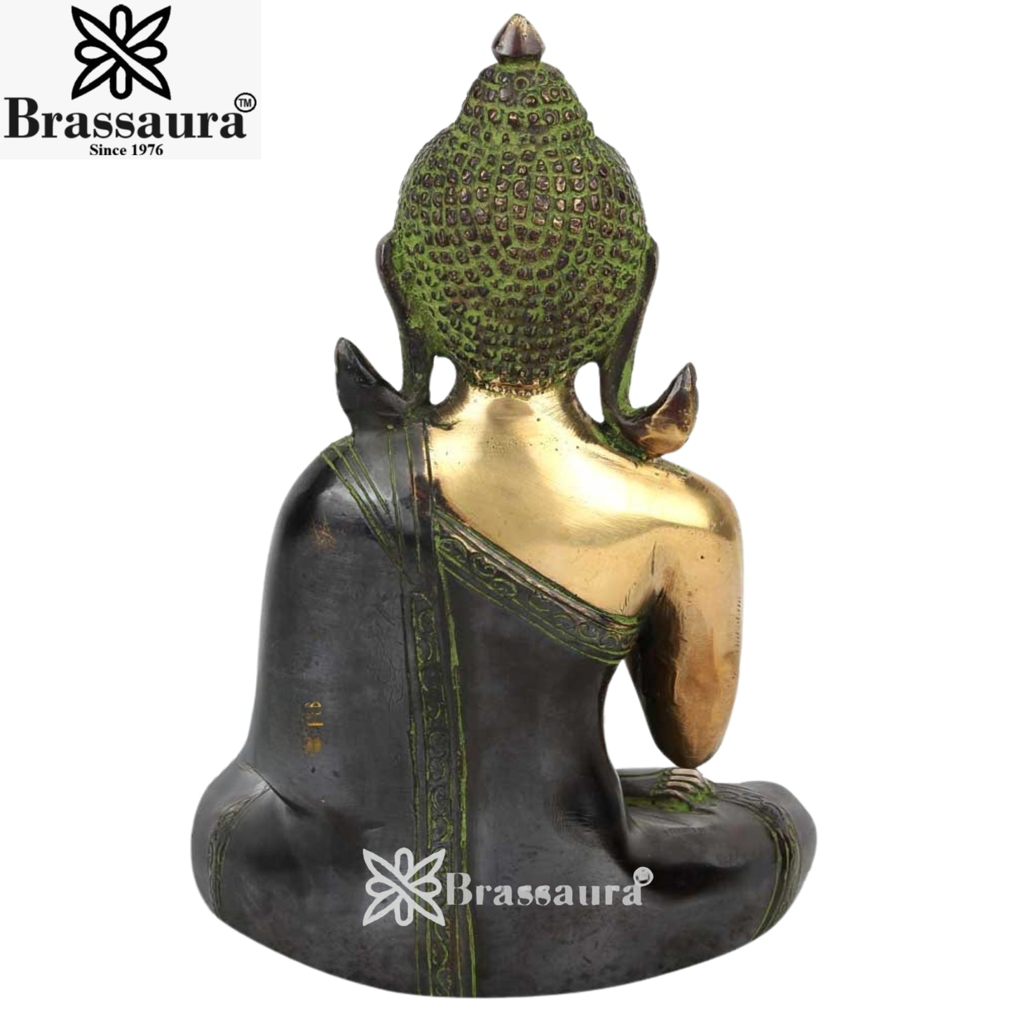 Brass Blessing Buddha Weight 2.3 kg & Height 8 Inch