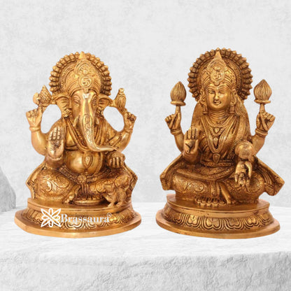Brass Artistic Lakshmi Ganesh Weight 6 Kg & Height 8 Inch