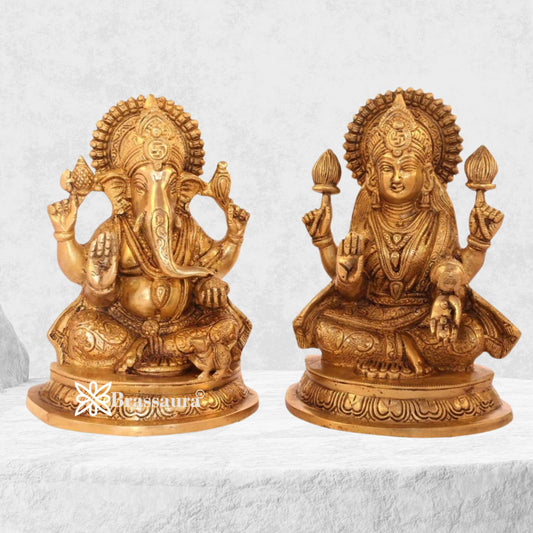 Brass Artistic Lakshmi Ganesh Weight 6 Kg & Height 8 Inch