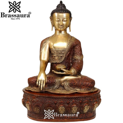 Brass Bhumisprasa Buddha Weight 16 kg & Height 21.5 Inch