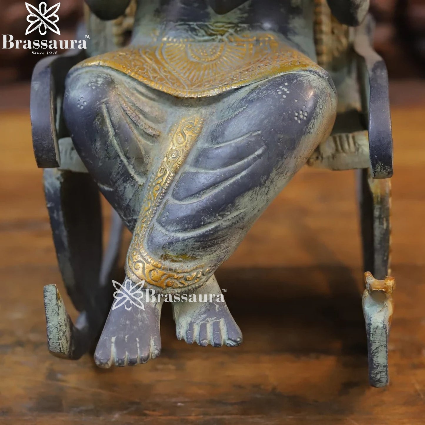 Brass Ganesha With Chair Weight 11.4 Kg & Height 16 Inch