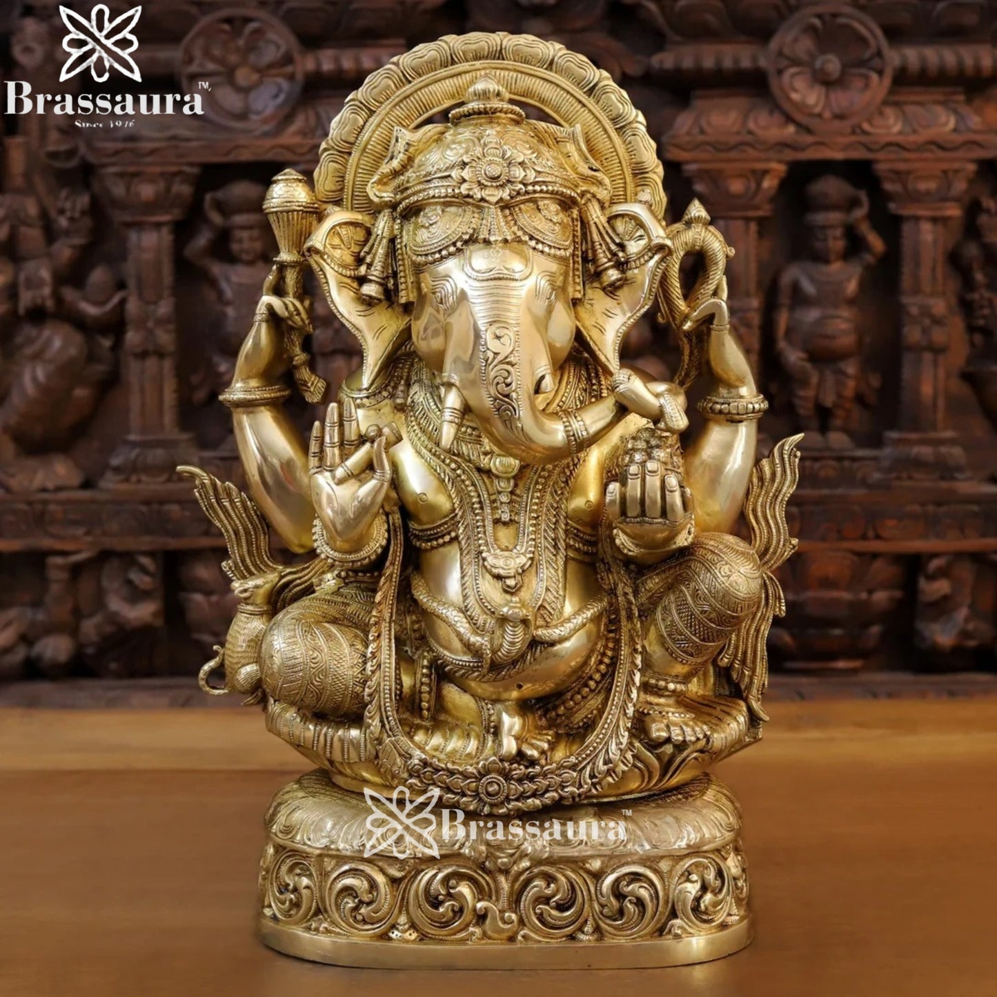 Brass Ganesha Weight 20.72 Kg & Height 20 Inch