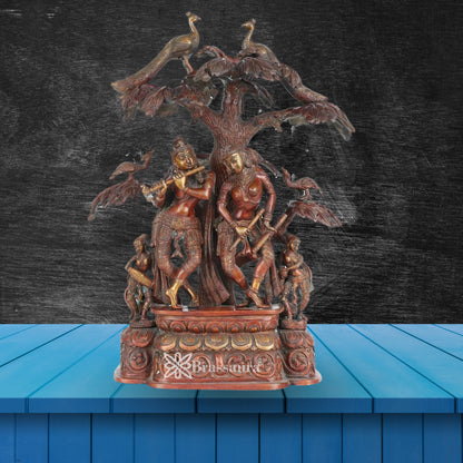 Brass Antique Radha Krishna Statue Weight 17 Kg And Height 21 Inch
