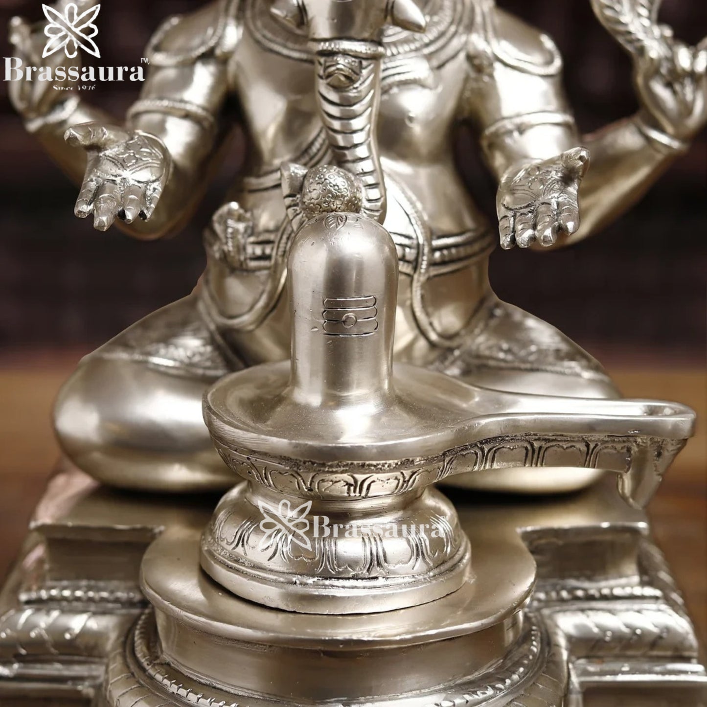 Brass Ganesha & Shivling Weight 15.8 Kg & Height 14.5 Inch