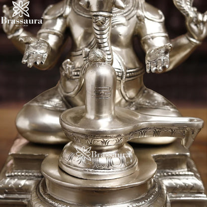 Brass Ganesha & Shivling Weight 15.8 Kg & Height 14.5 Inch