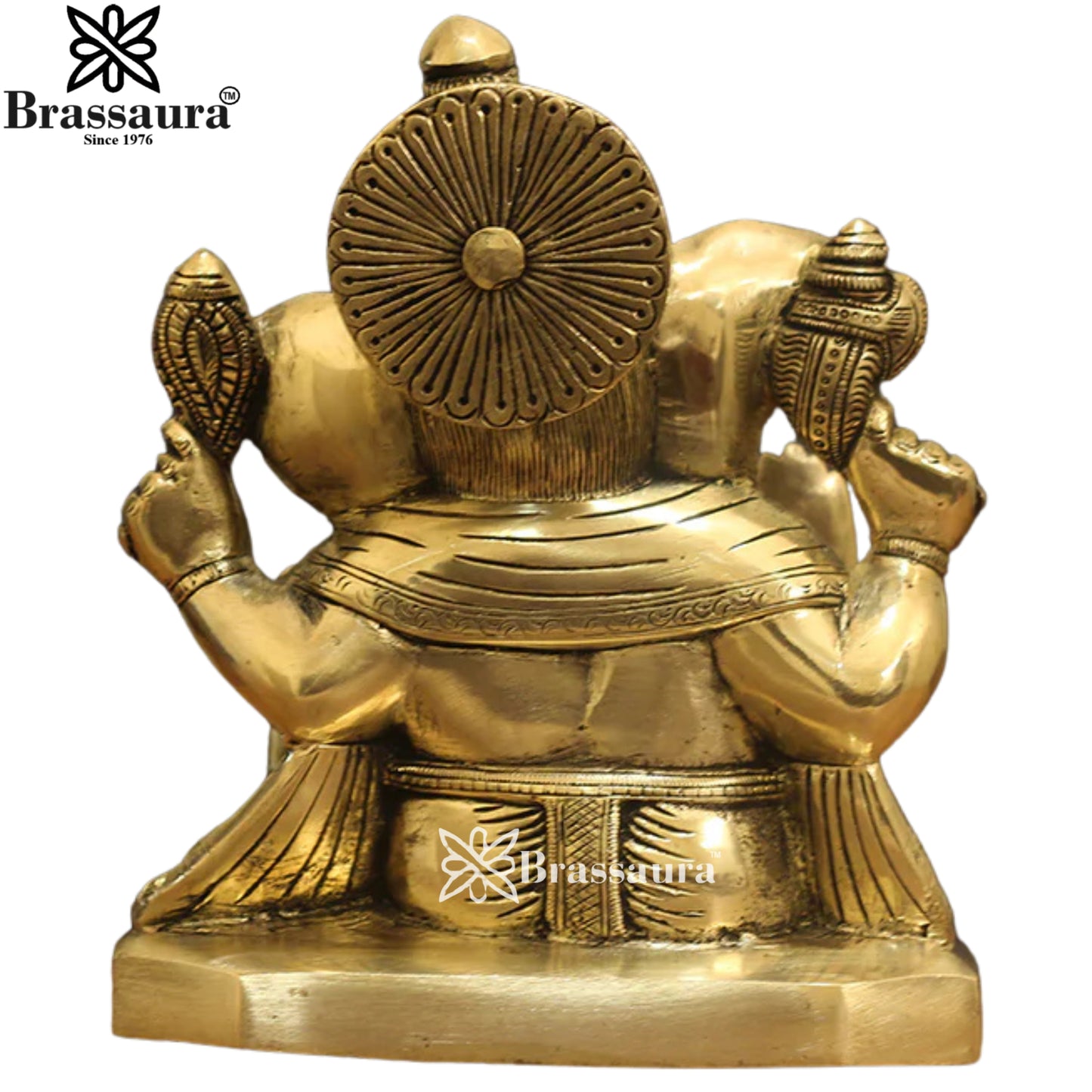 Brass Ganesha Statue Weight 3.8 Kg And Height 8 Inch