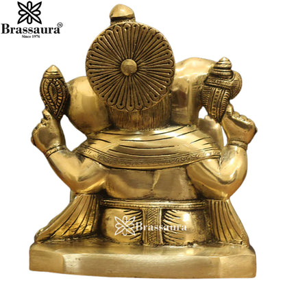 Brass Ganesha Statue Weight 3.8 Kg And Height 8 Inch