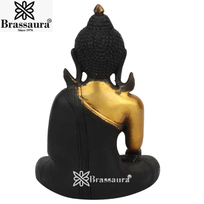 Brass Bhumisprasa Buddha Weight 2.3 kg & Height 8 Inch