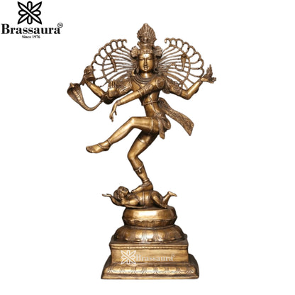Brass Antique Dancing Natraj Statue Weight 40.5 Kg And Height 9.5 Inch