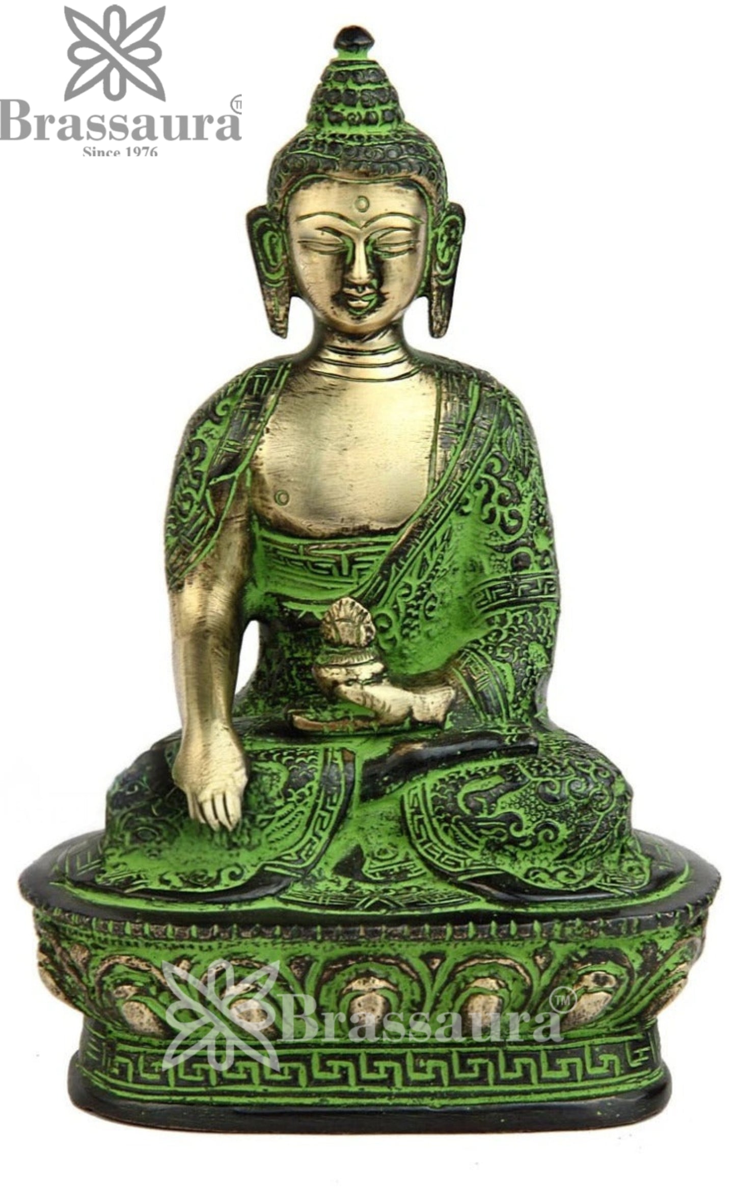 Brass Bhumisprasa Buddha Weight 1 kg & Height 7 Inch