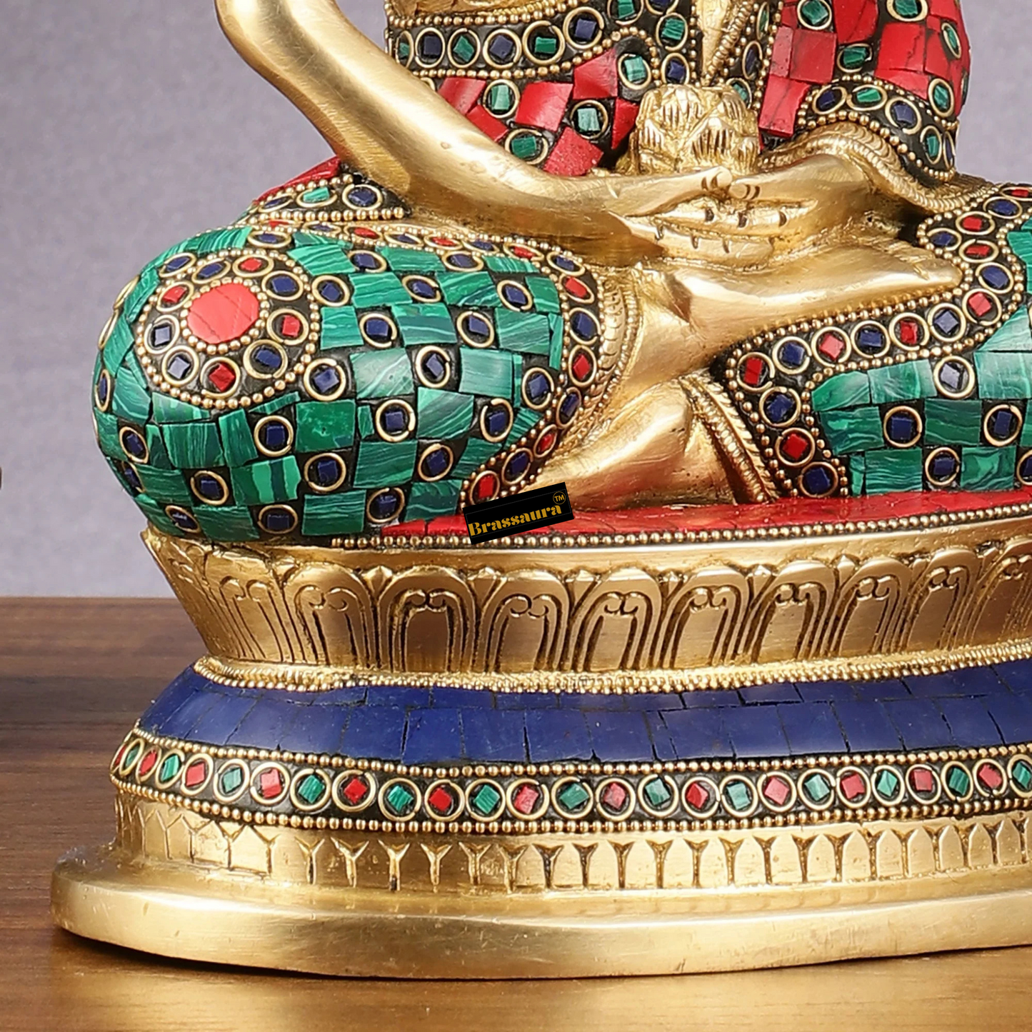 Brassaura™ Pure Brass Cambodian Handcrafted Meditation Buddha Idol – Height 12 Inches & Weight 4.5 Kgs