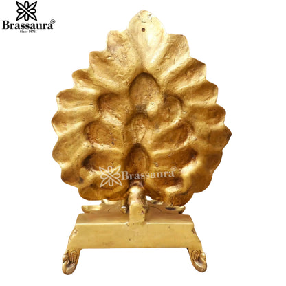 Brass Peacock Diya Weight 4.6 Kg And Height 14 Inch
