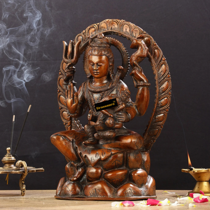Brassaura™ Pure Brass Lord Ganesha on Lord Shiva’s Lap – Height 12 Inches, Weight 4 Kgs