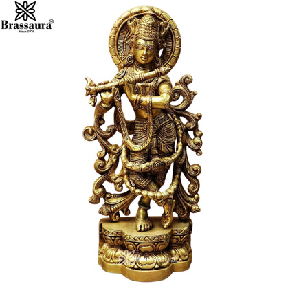 Brass Krishna Murti Weight 6.5 Kg And Height 16 Inch