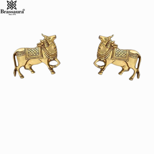 Brass Nandi For Home Décor And Gift Items Weight 1.58 kg Height 4.7 Inch