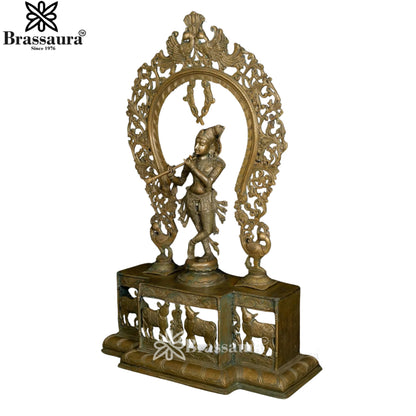 Bronze Krishna Murti Weight 69 Kg And Height 44 Inch