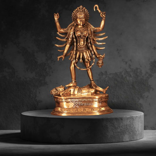 Brass Kali Ma Statue Weight 9.4 Kg And Height 18 Inch