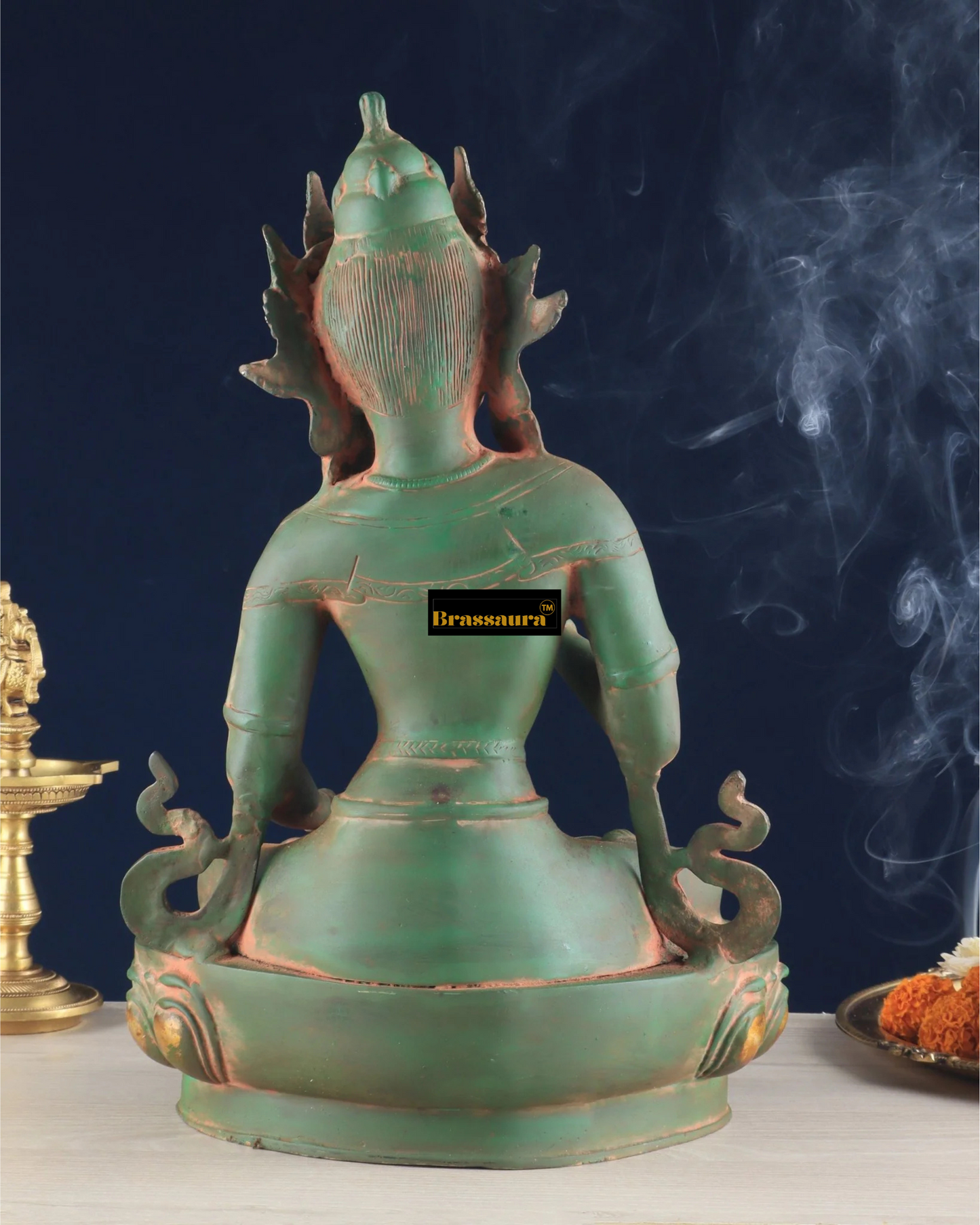 Brassaura™ Pure Brass Vajrasattva Idol – Height 16 Inches, Weight 5.7 Kgs