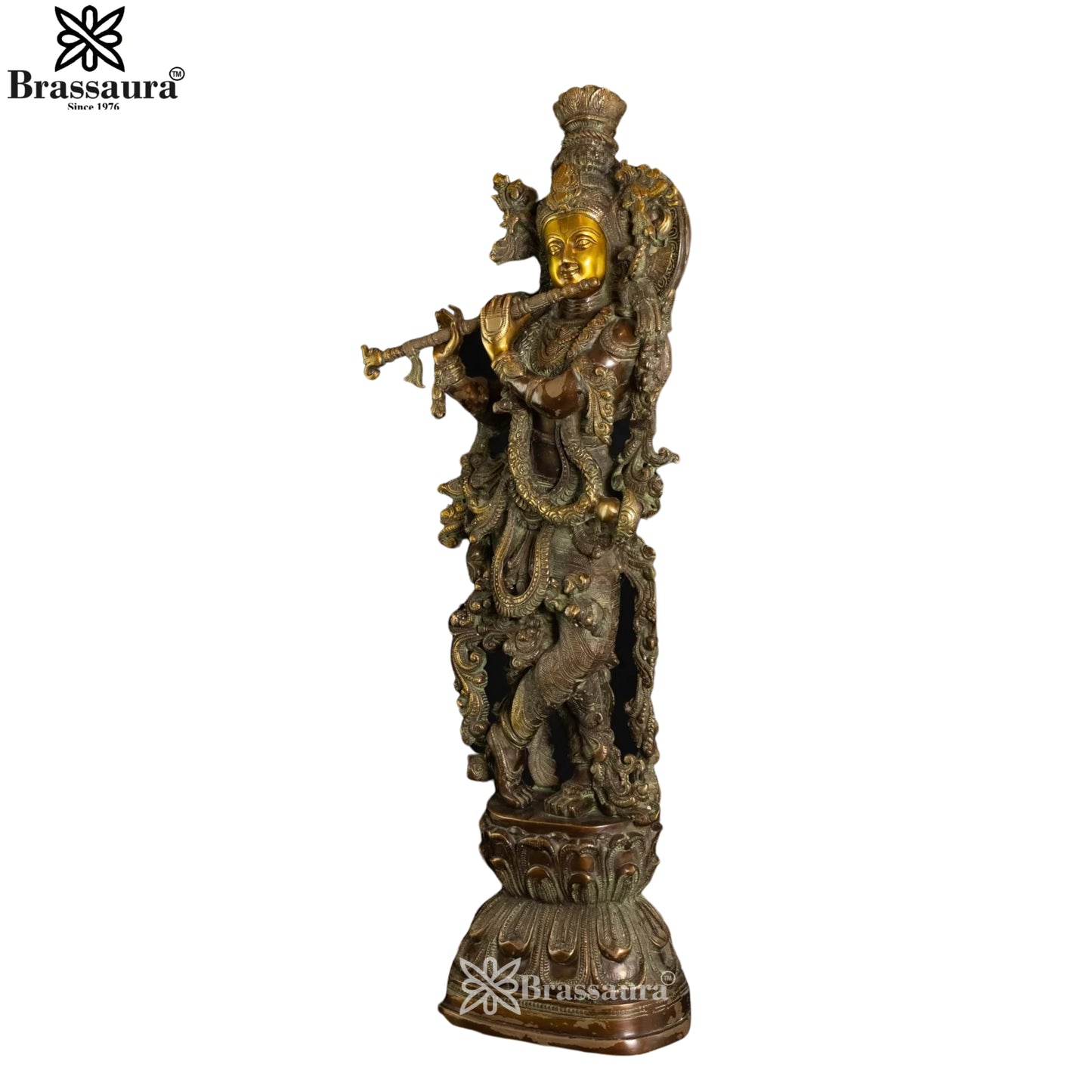 Brass Krishna Murti Weight 15 Kg And Height 29 Inch