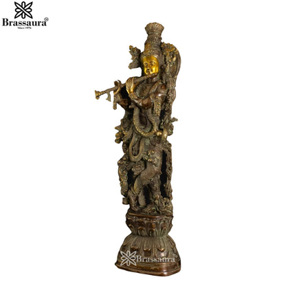Brass Krishna Murti Weight 15 Kg And Height 29 Inch