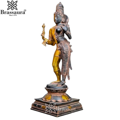 Brass Aardhnareshwar Statue Weight 11.28 Kg And Height 23.5 Inch
