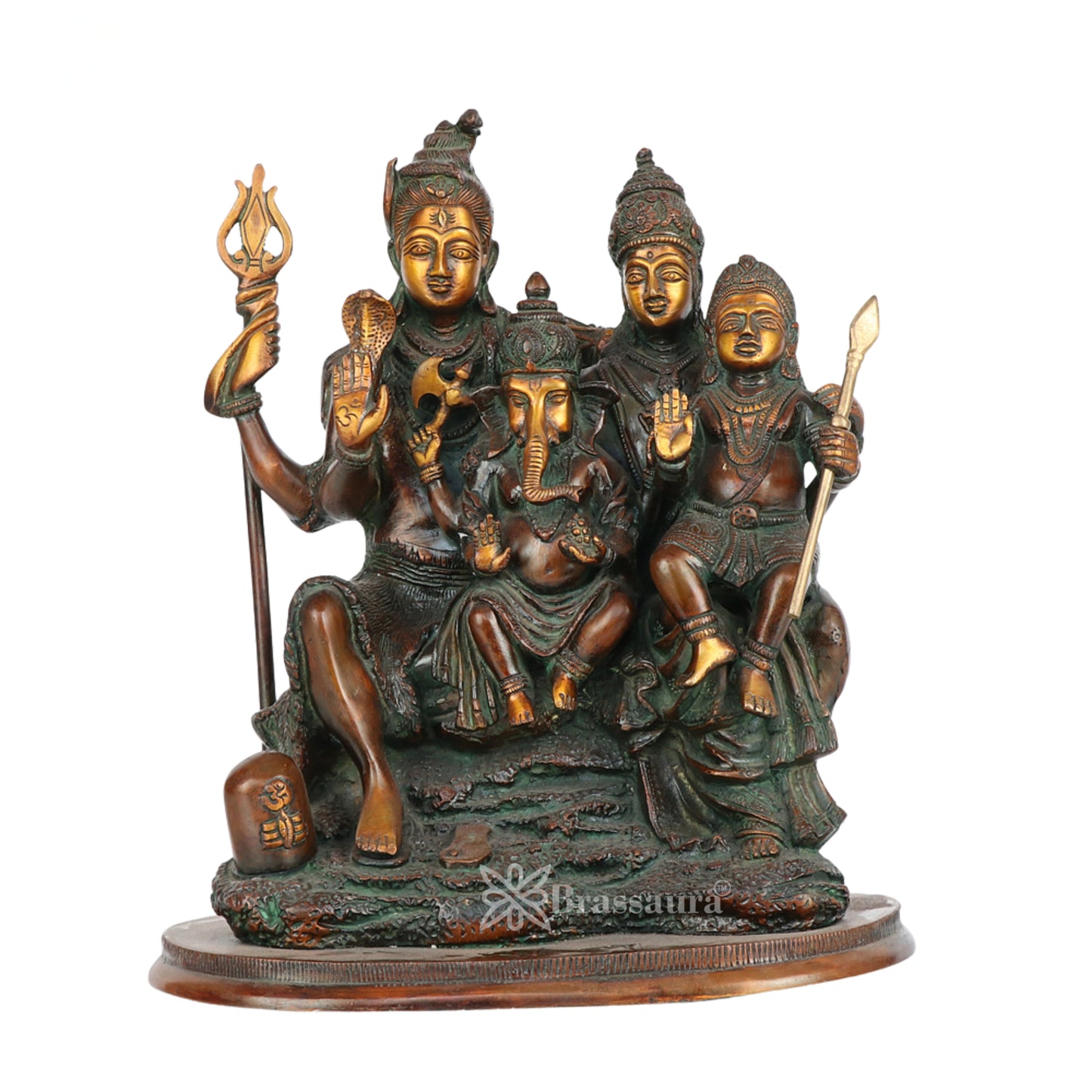 Brass Lord Shiv Parivaar Statue Weight 9.2 Kg And Height 12 Inch