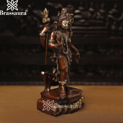 Brass Aardhnareshwar Statue Weight 9.67 Kg And Height 17.5 Inch