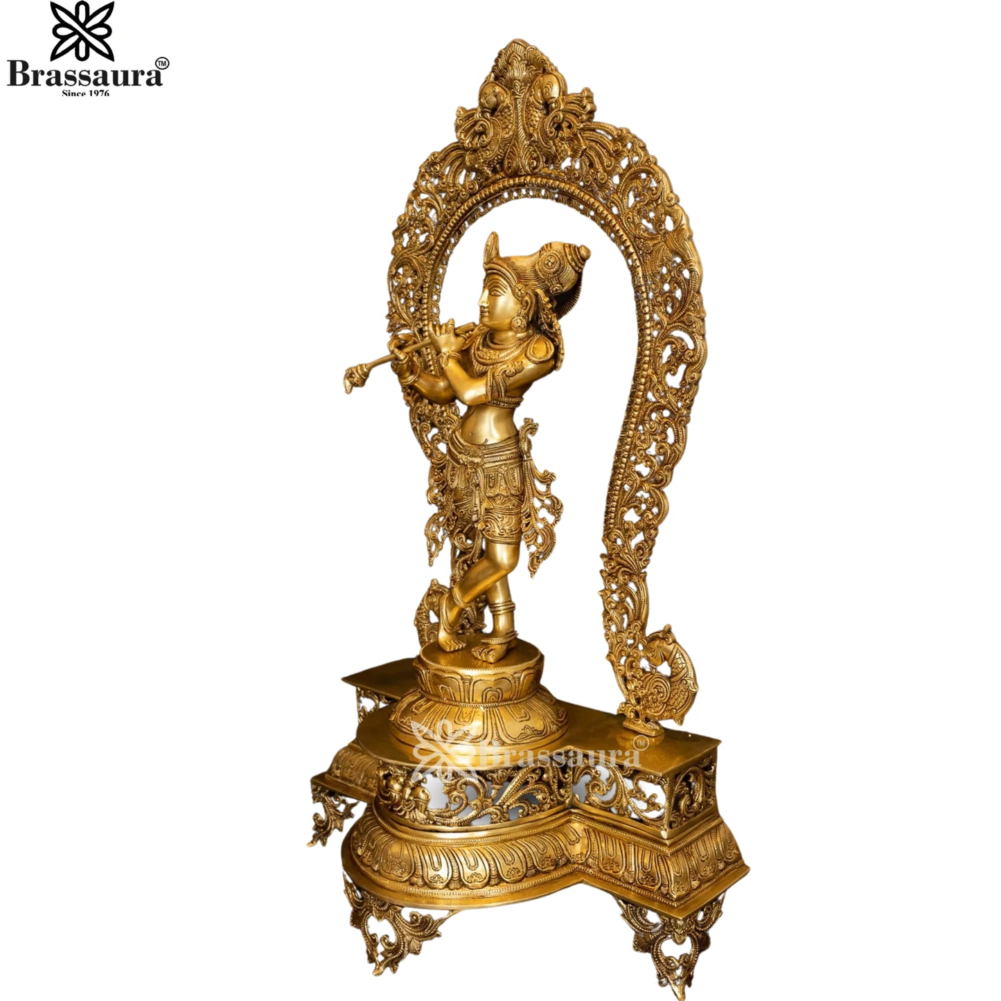 Brass Royal Gold Krishna Murti Weight 20 Kg And Height 30.5 Inch