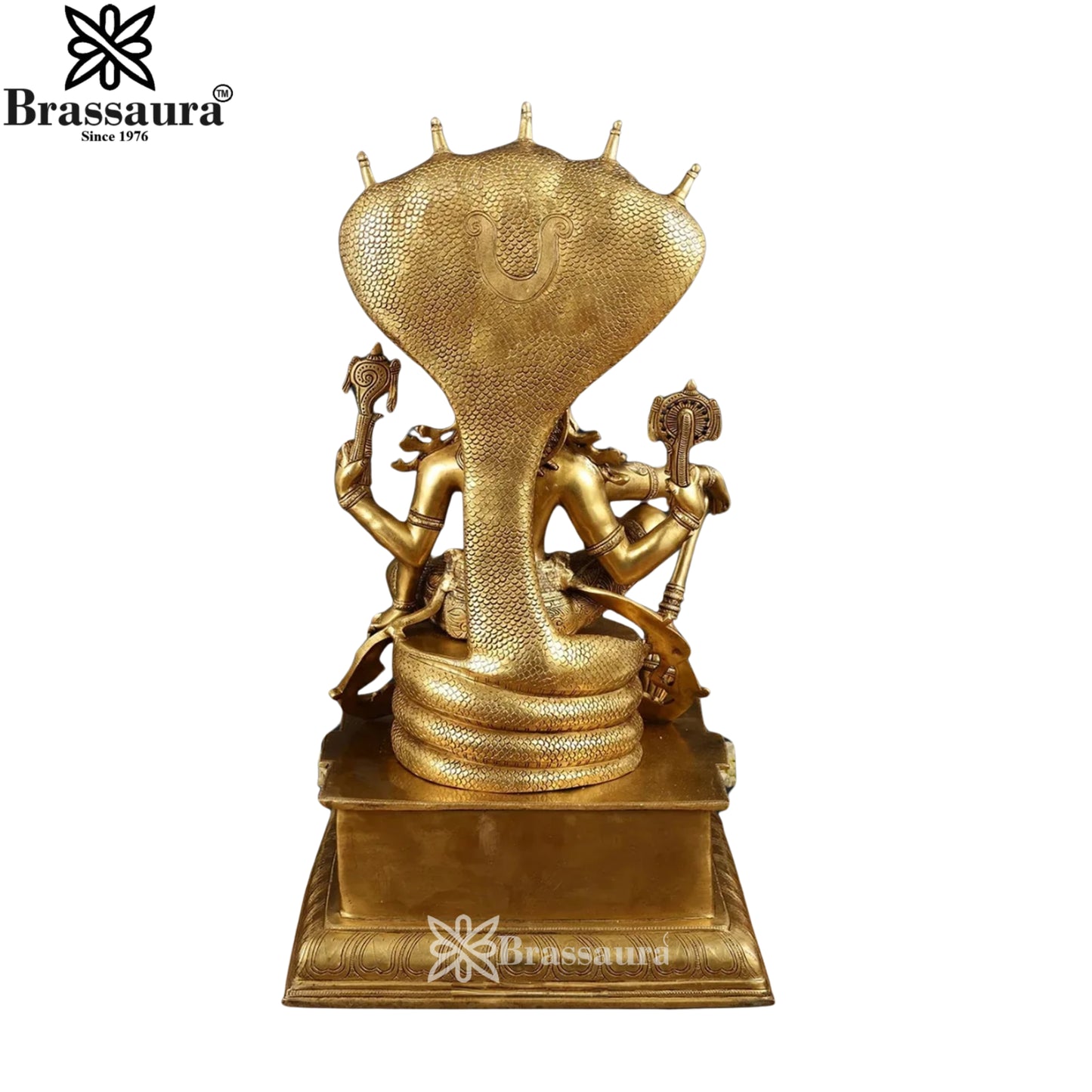 Brass Vishnu On Sheshnaag Statue Weight 35 Kg And Height 28 Inch