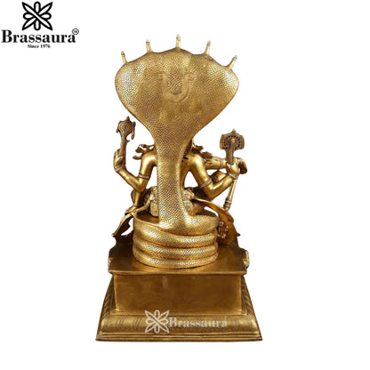 Brass Vishnu On Sheshnaag Statue Weight 35 Kg And Height 28 Inch