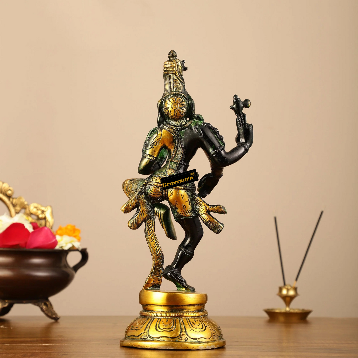 Brass Elegant Aardhnareshwar Idol for Home and Decor | Weight 3.25 Kg Height 12 inch