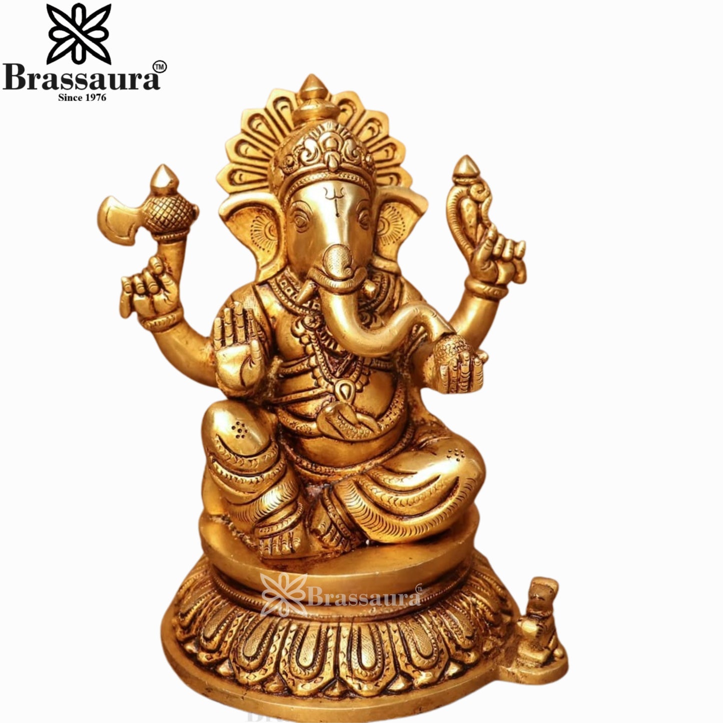 Brass Lakshmi Ganesh Murti Weight 6.3 Kg And Height 8 Inch