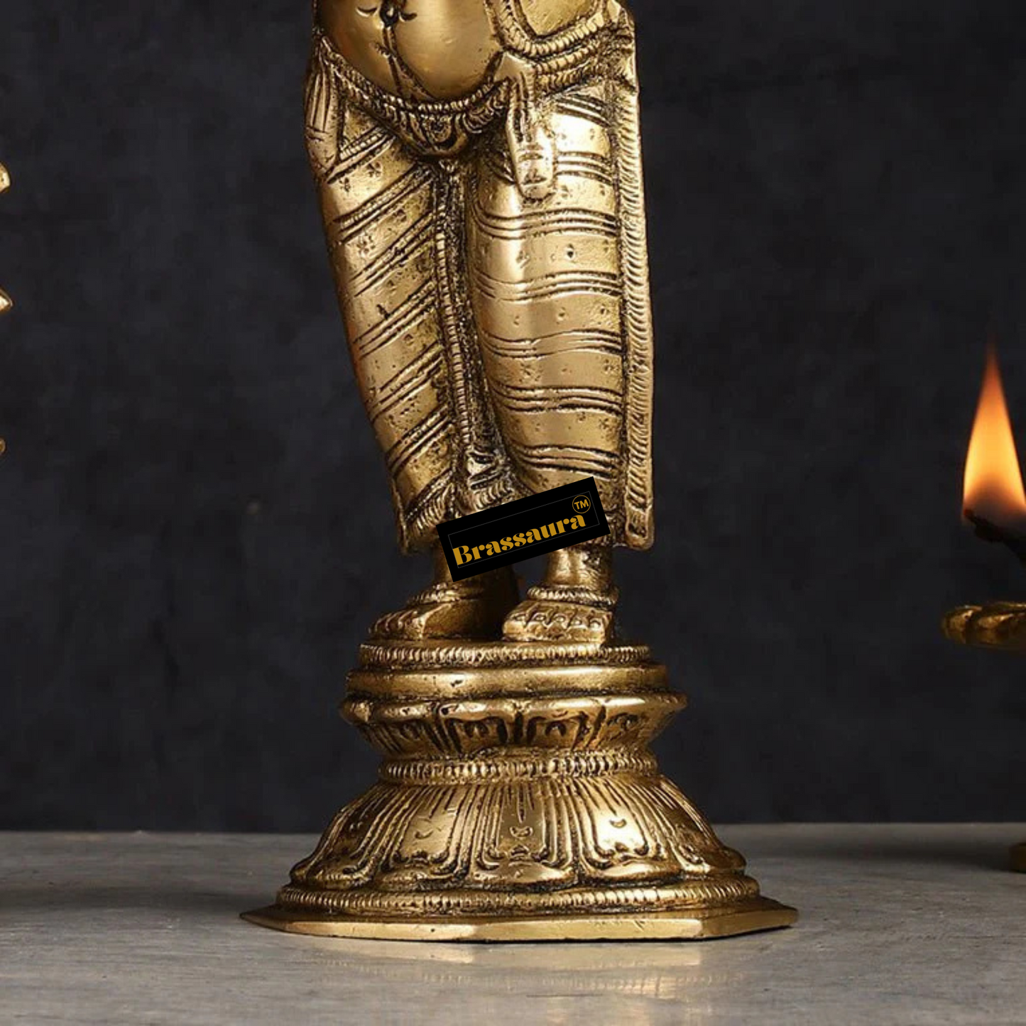 Brassaura™ Brass Standing Ganesh Lakshmi Idol Set | Height 10 inch | Weight 9 Kg | Spiritual Home Decor