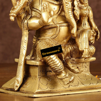 Brassaura™ Brass Siddhi Ganesha Utchista Ganapati Murti – Height 7 Inches, Weight 2.75 Kgs | Divine Prosperity Idol