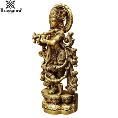 Brass Krishna Murti Weight 6.5 Kg And Height 16 Inch