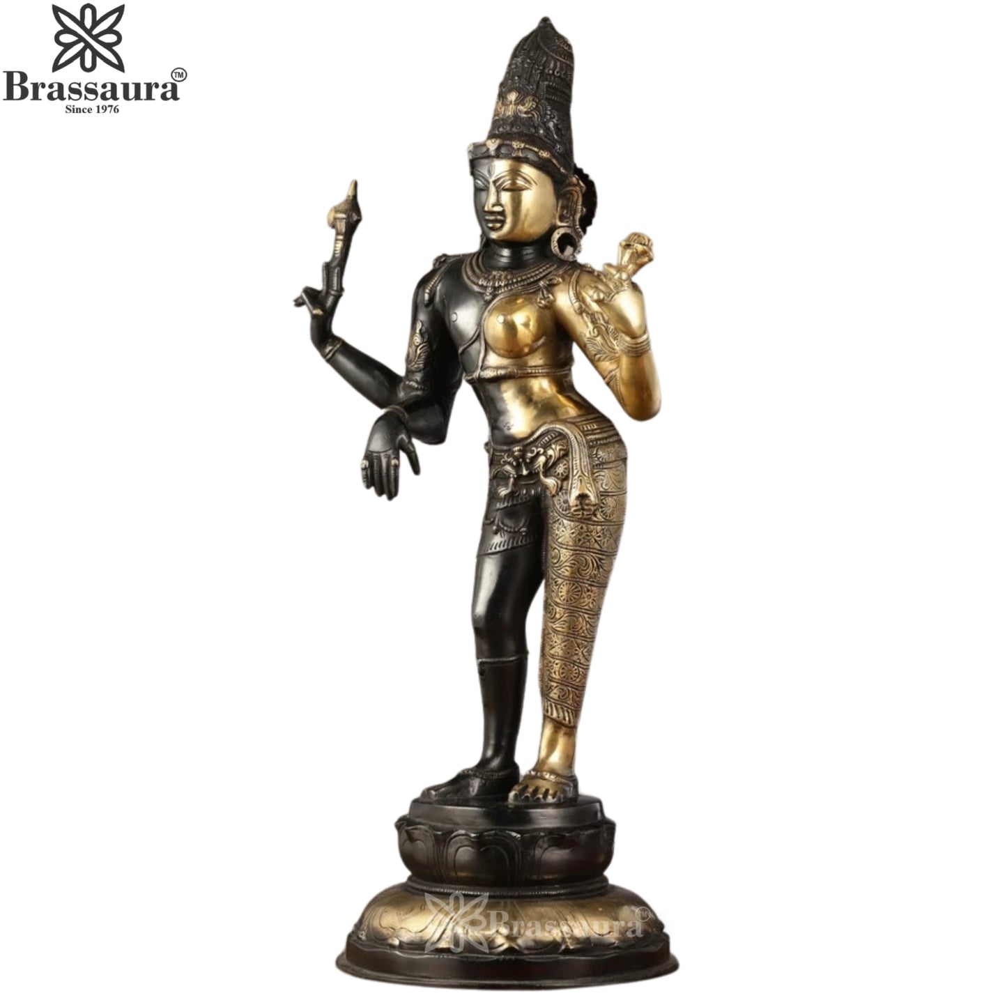 Brass Aardhnareshwar Statue Weight 14 Kg And Height 27 Inch
