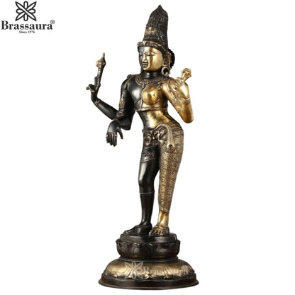 Brass Aardhnareshwar Statue Weight 14 Kg And Height 27 Inch