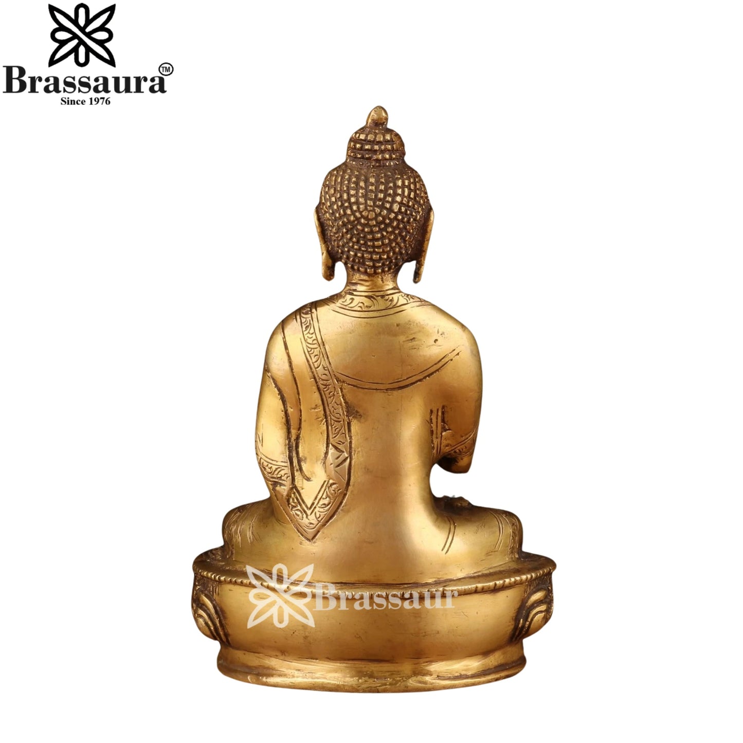 Brass Blessing Buddha Weight 1.8 kg & Height 8 Inch