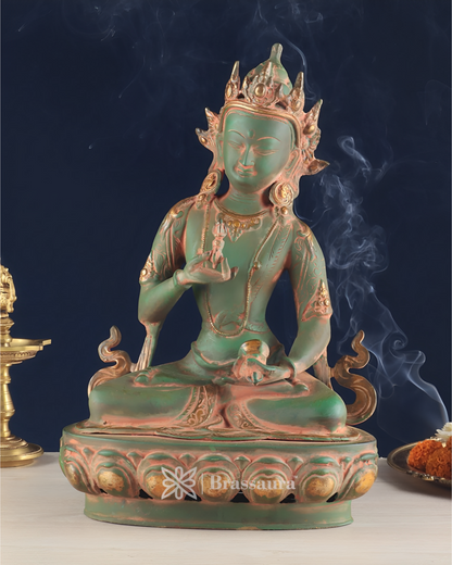 Brassaura™ Pure Brass Vajrasattva Idol – Height 16 Inches, Weight 5.7 Kgs