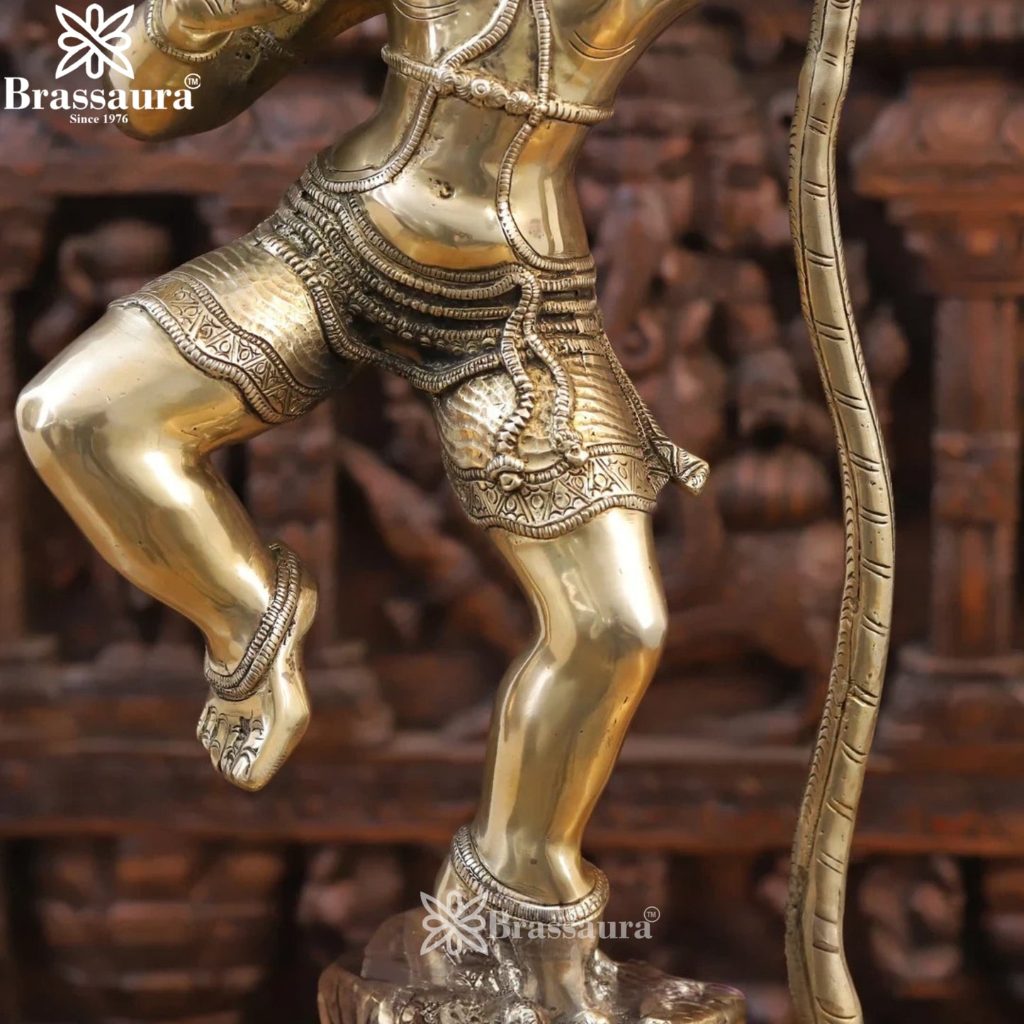 Brass Dancing Krishna Murti Weight 13.96 Kg And Height 29.5 Inch