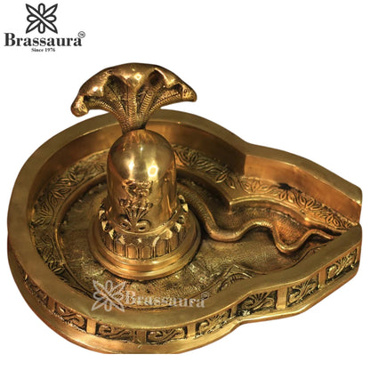 Brass Shivling With Naagraaj Statue Weight 6 Kg And Height 8 Inch