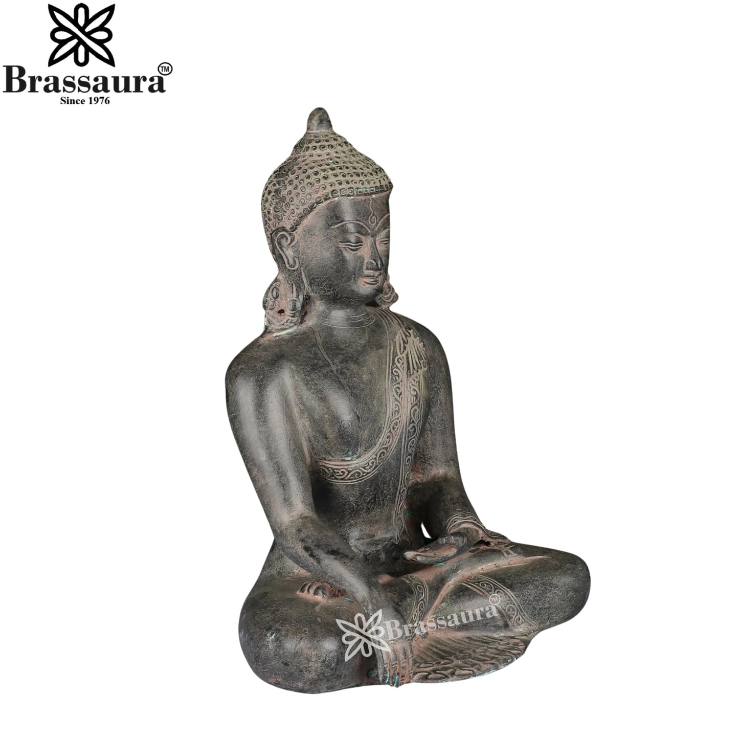 Brass Bhumisprasa Buddha Weight 5.8 kg & Height 12 Inch