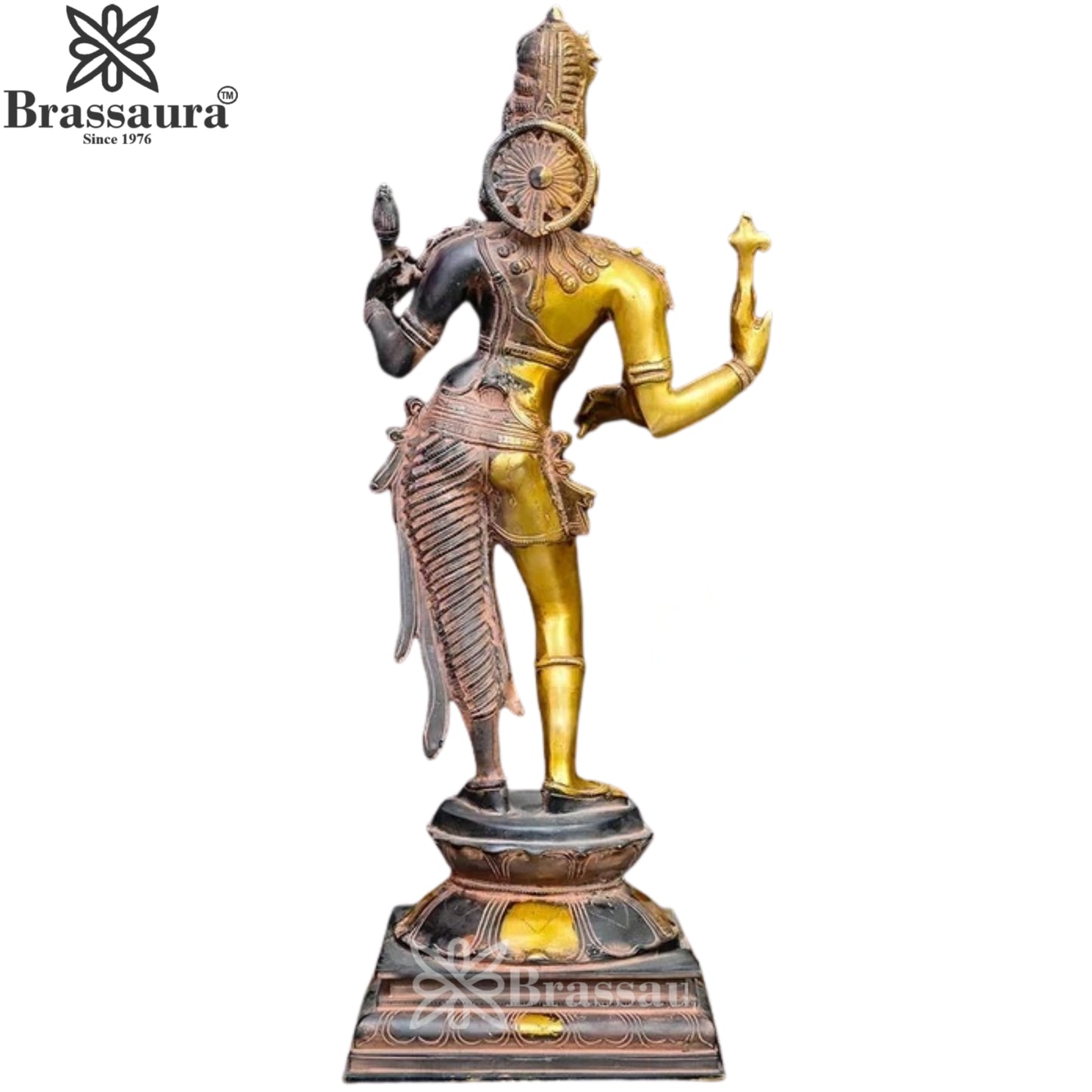 Brass Aardhnareshwar Statue Weight 11.28 Kg And Height 23.5 Inch