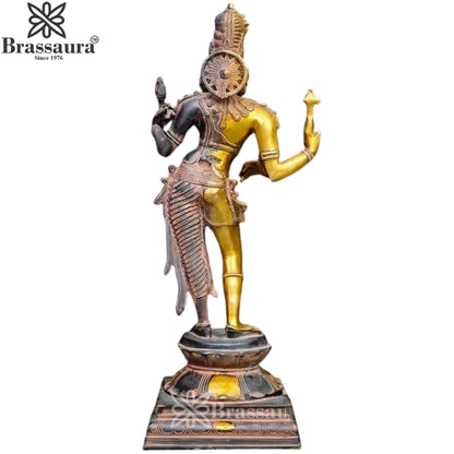Brass Aardhnareshwar Statue Weight 11.28 Kg And Height 23.5 Inch