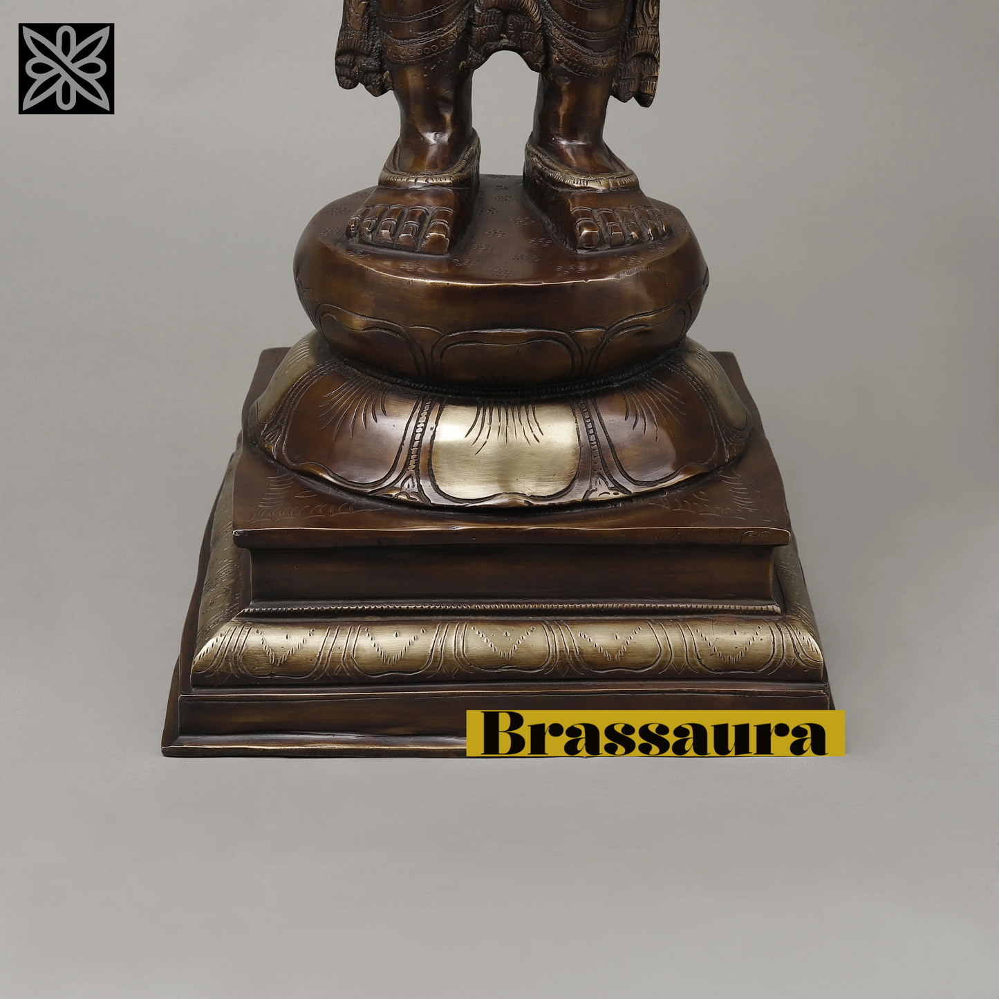 Brassaura™ Brass Brahma Dev Idol – Height 39 Inches & Weight 29.45 Kgs | Elegant Brass Deity Idol for Spiritual Ambience