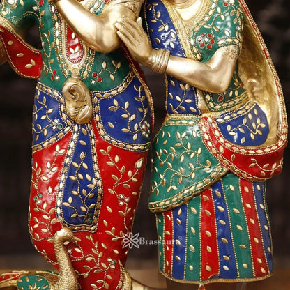 Brass Radha Krishna Murti Weight 20.27 Kg And Height 23 Inch