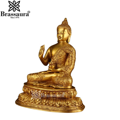 Brass Blessing Buddha Weight 7 kg & Height 12.5 Inch